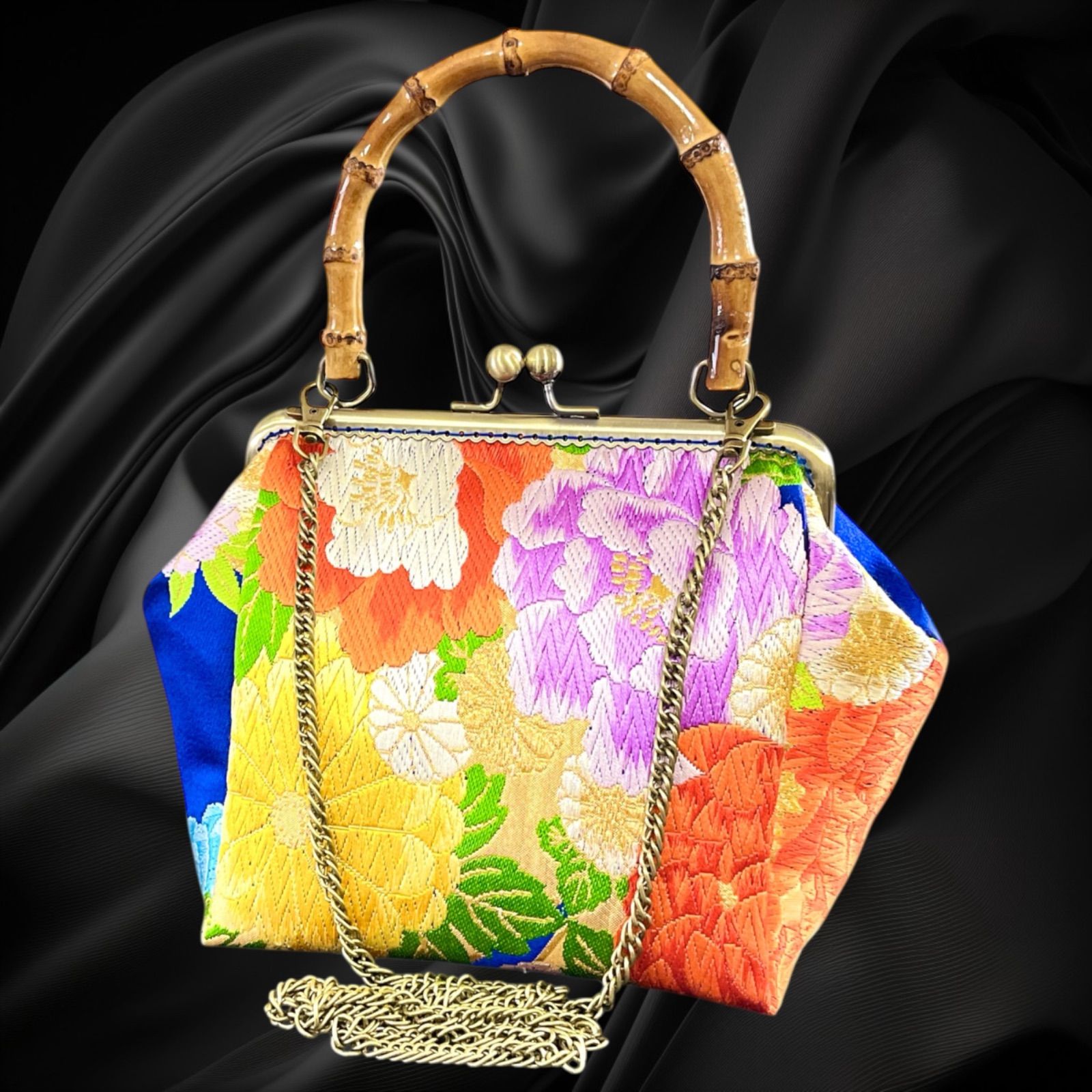 No.791】着物リメイクバッグ、和風オリジナルバッグ、着物ショルダー