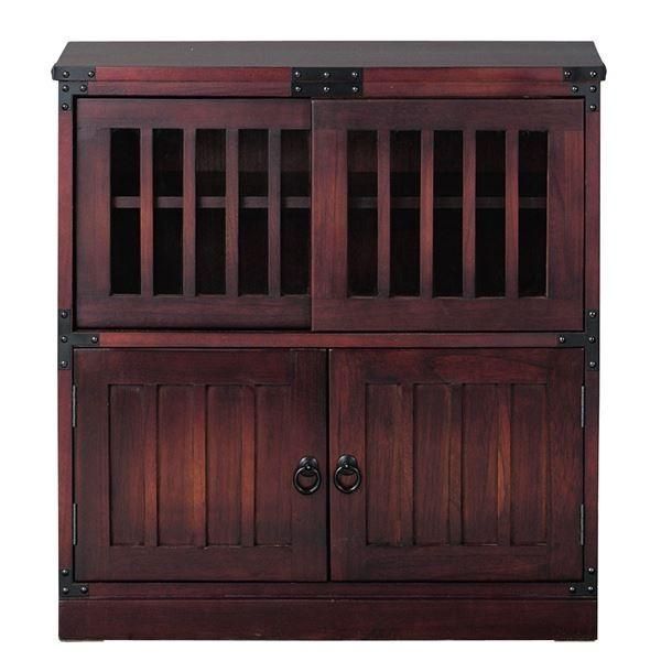民芸調タンス/水屋 木製(桐) 幅67cm 〔完成品〕 幅67cm 民芸