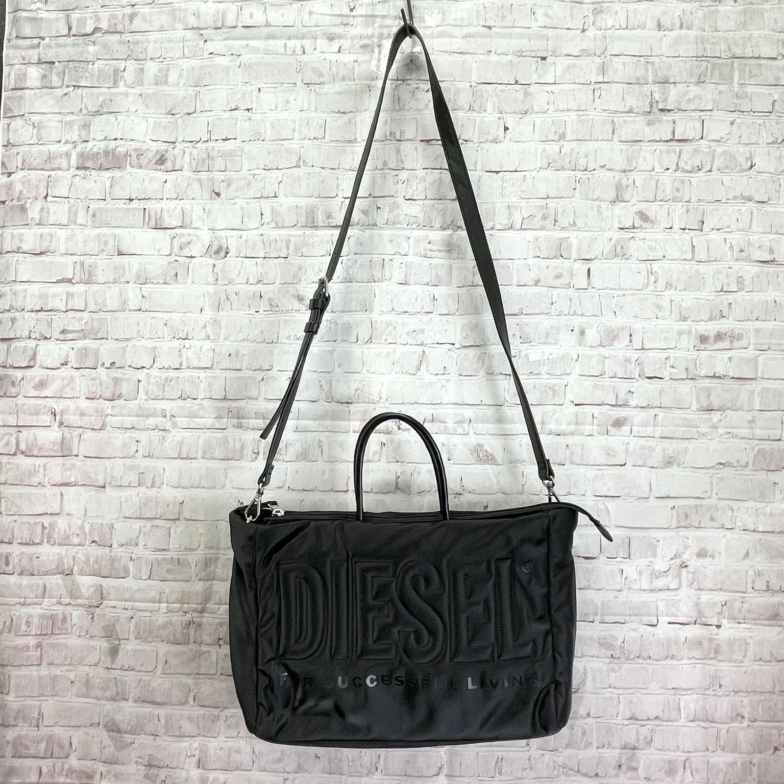 DIESEL ディーゼル ナイロン エンボスロゴ 2WAYショルダー トート