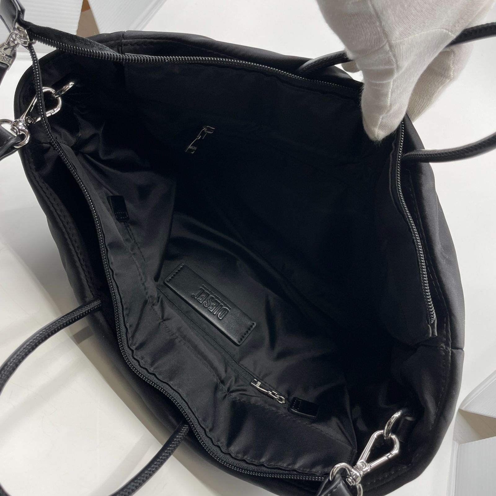 DIESEL ディーゼル ナイロン エンボスロゴ 2WAYショルダー トート
