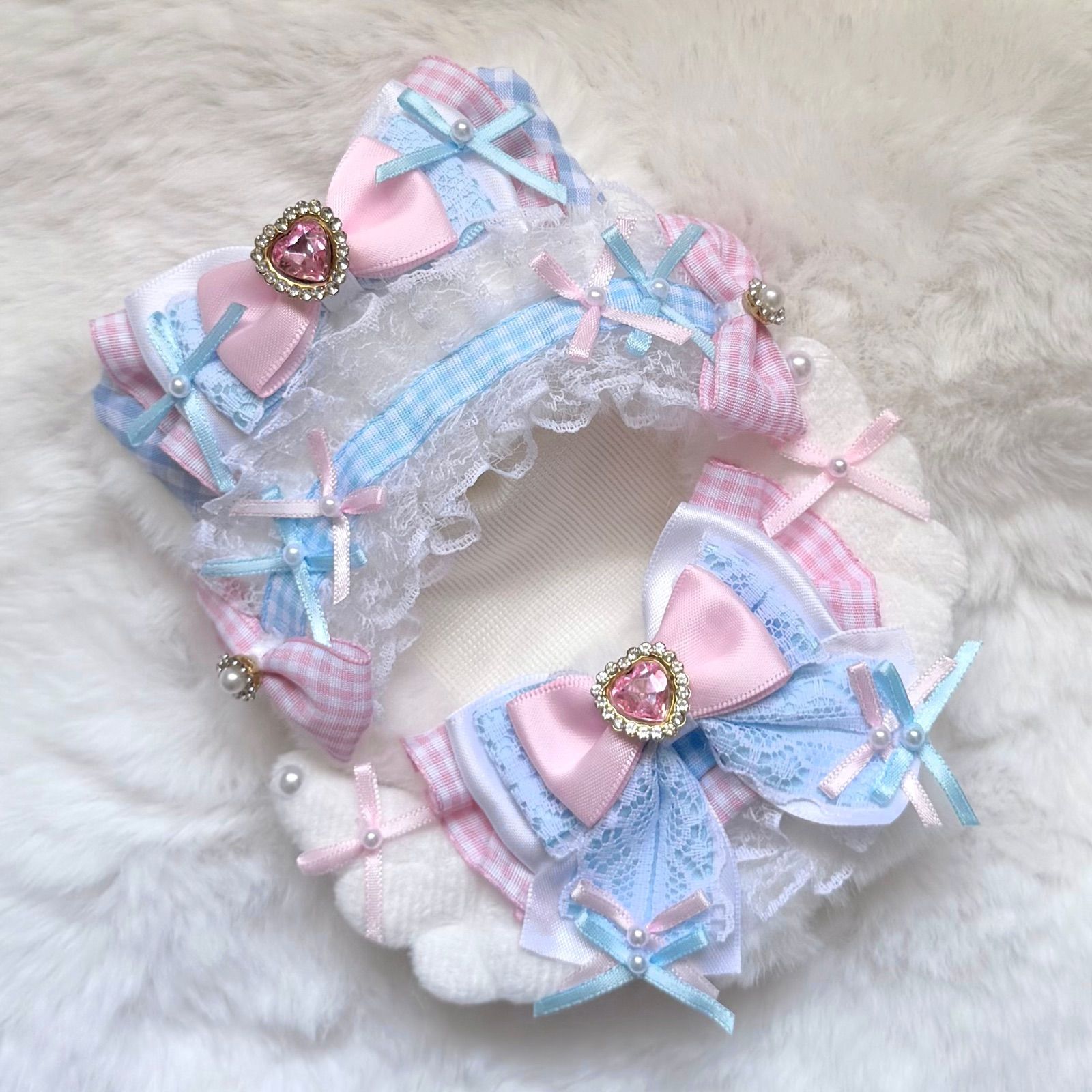 10cm～12cm用 ぬい服 ハンドメイド いつぬい ねこみみ 天使 ピンク