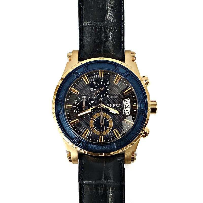 新品】【1年保証】ゲス GUESS 腕時計 メンズ ネイビー ゴールド 