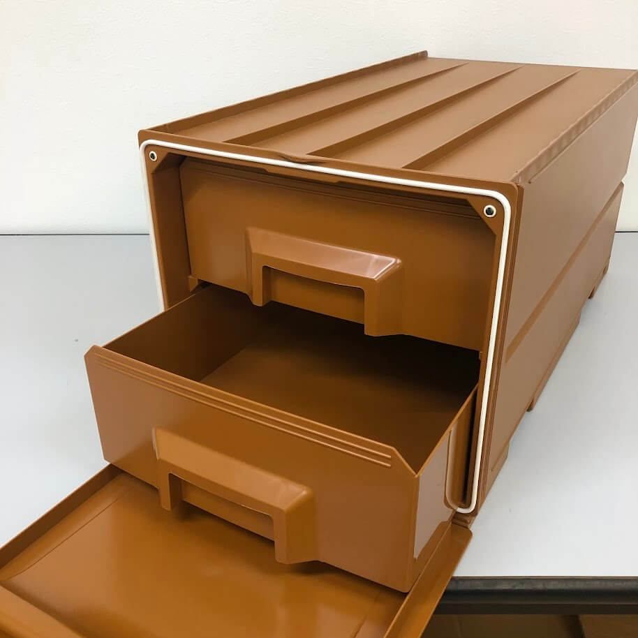 中古品Tupperware スーパーチェストワイド 2段引き出し
