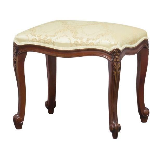 アンティーク調猫足スツール/腰掛椅子 〔ブラウン〕 木製