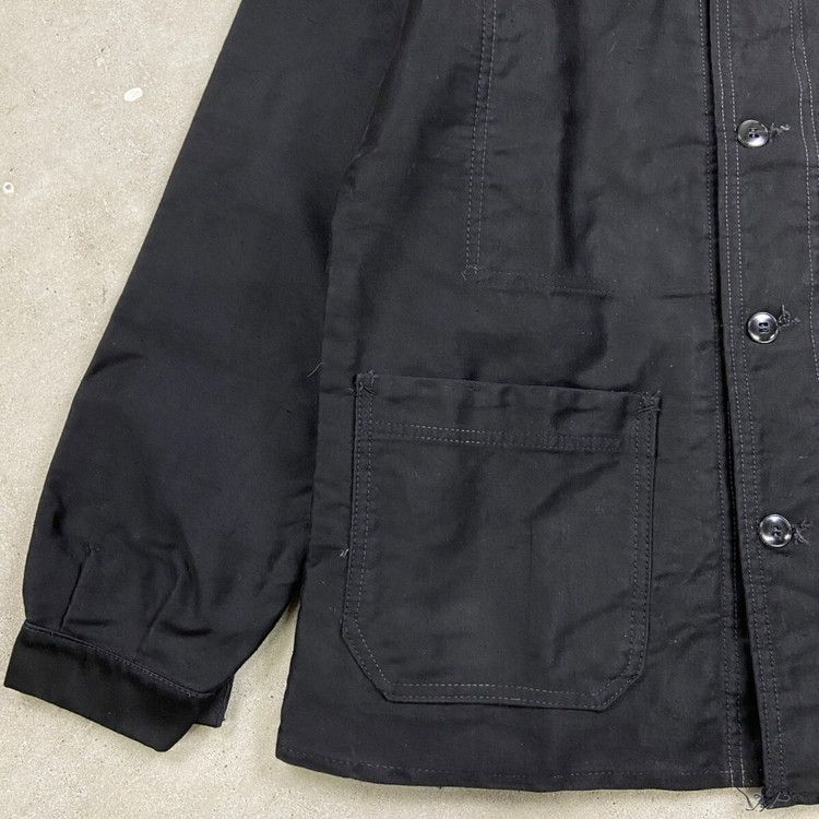 50年代 ブラックモールスキン フレンチワークジャケット メンズM相当