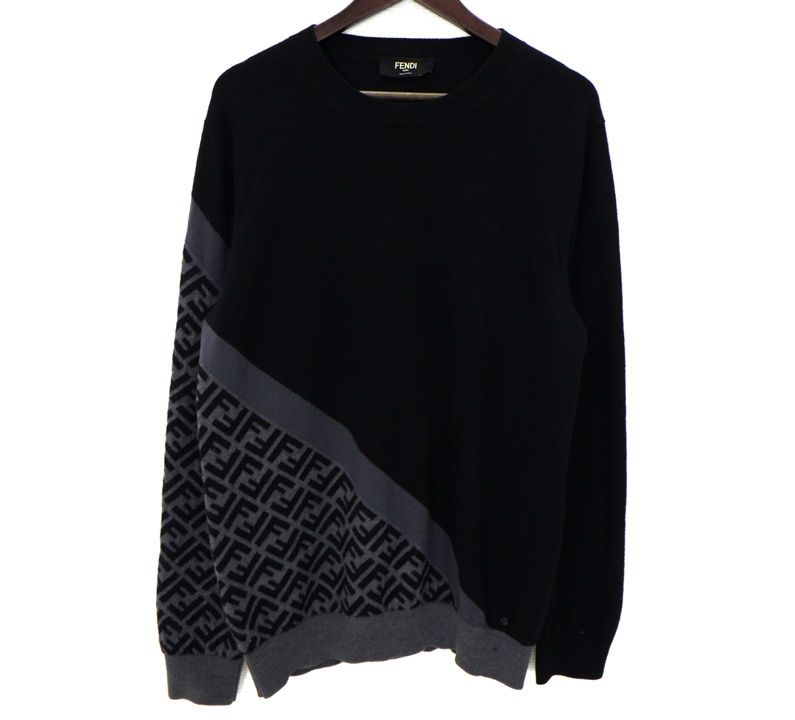 フェンディ FENDI 【 FZX091 AQKW 】 ズッカ柄 ウール ニット セーター