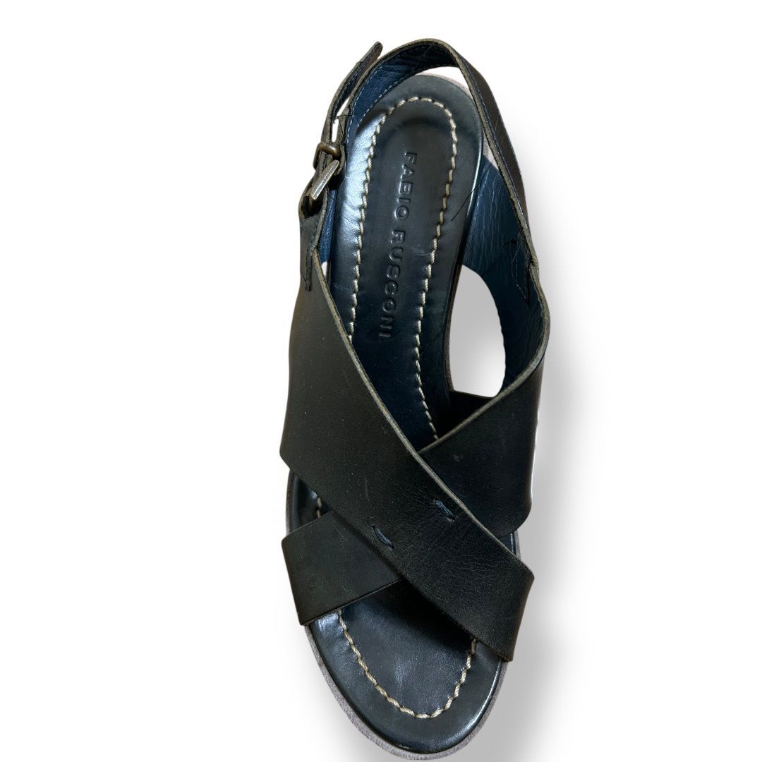 FABIO RUSCONI（ファビオルスコーニ）クロスデザインレザーサンダル