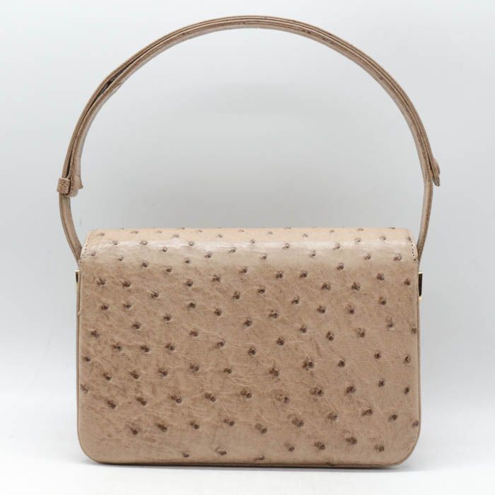 オーストリッチ リアルレザー ハンドバッグ 本革 鞄 カバン ブランド