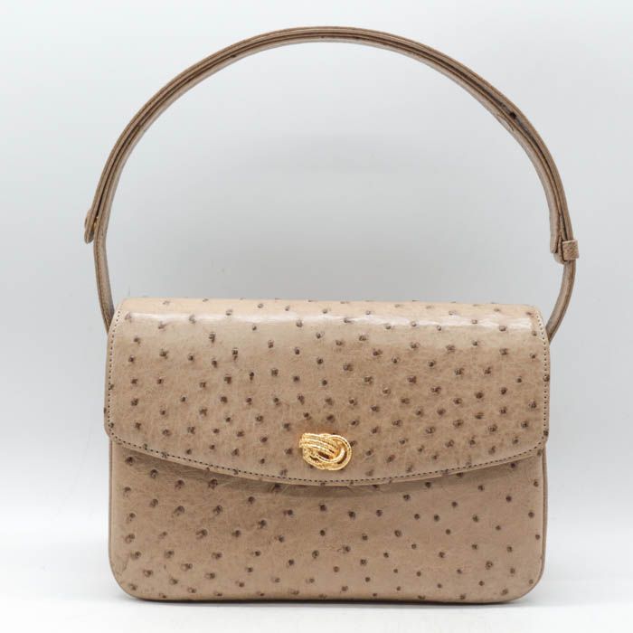 オーストリッチ リアルレザー ハンドバッグ 本革 鞄 カバン ブランド