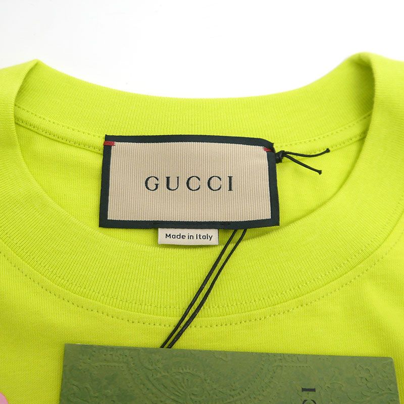 グッチ GUCCI スパンコールTシャツ M イエロー系 レディース 半袖