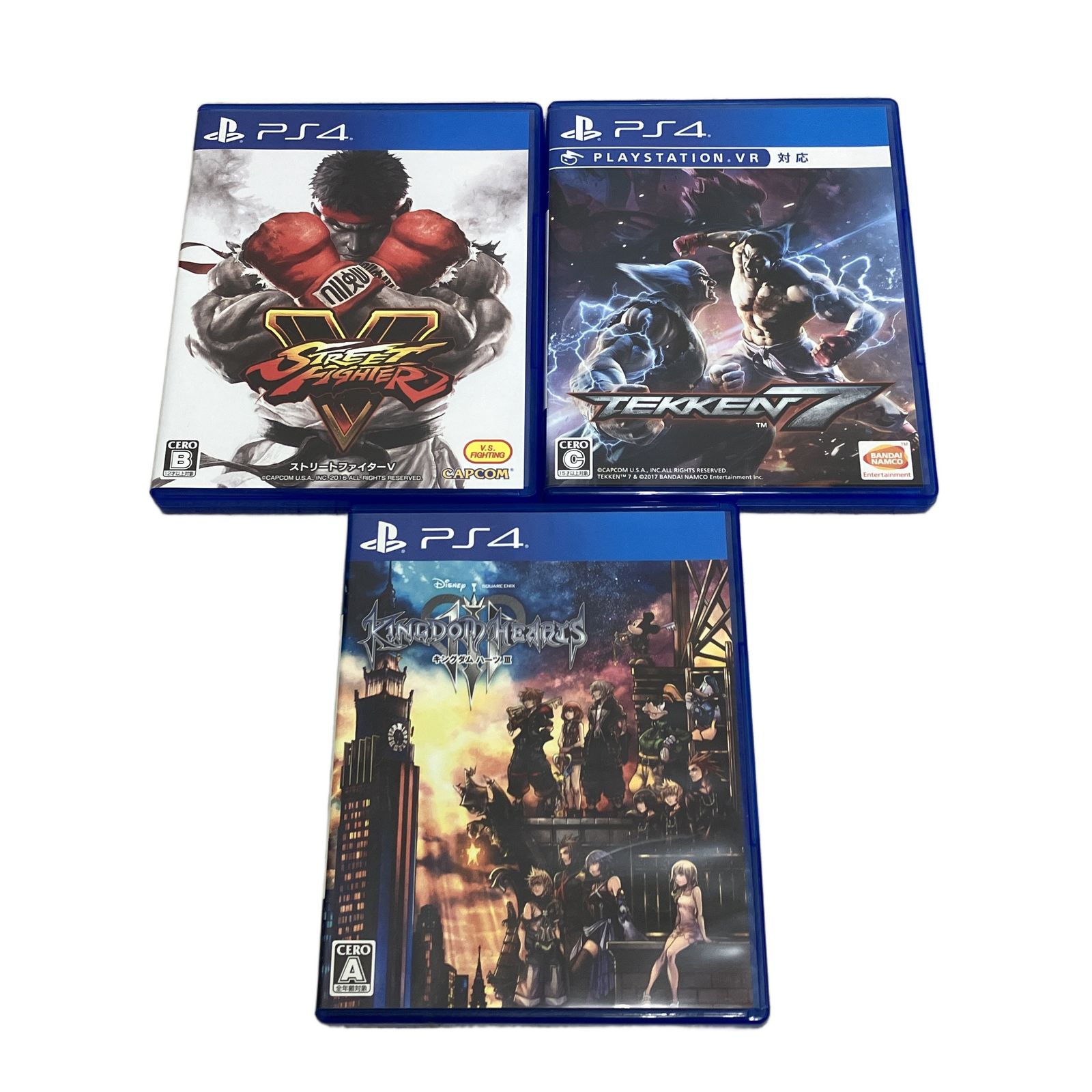 PS4 ゲームソフト 鉄拳7 ストリートファイターV キングダムハーツIII 3