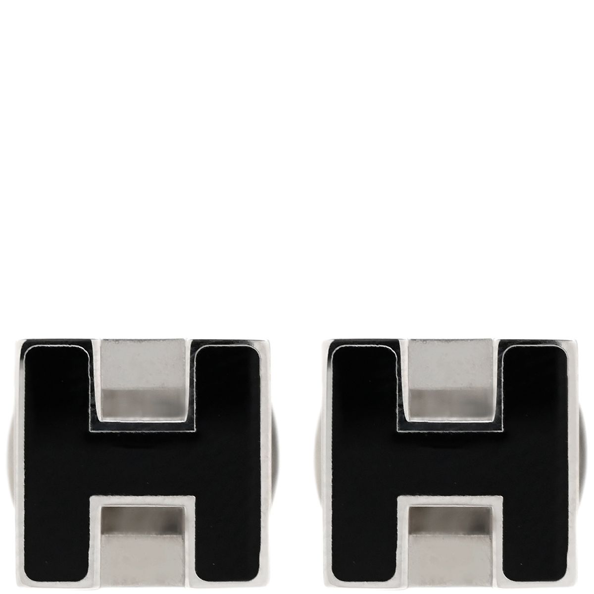 エルメス HERMES ピアス カージュ ド アッシュ Hキューブ メタル