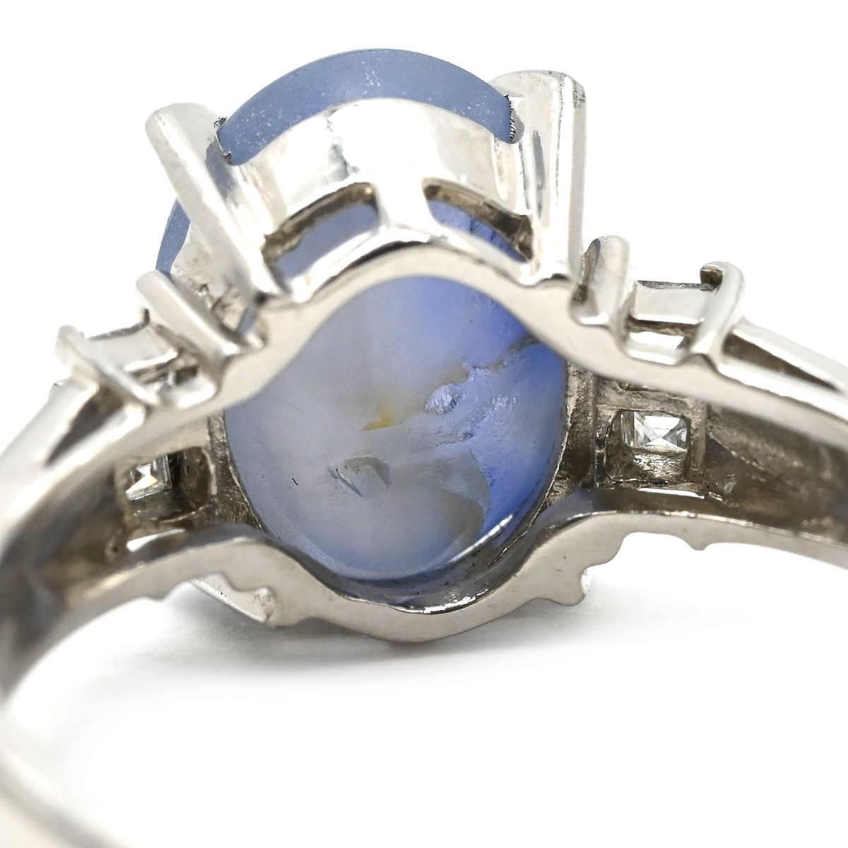 リング 指輪 スターサファイア 4.73ct ダイヤ 0.13ct ブルー×プラチナ
