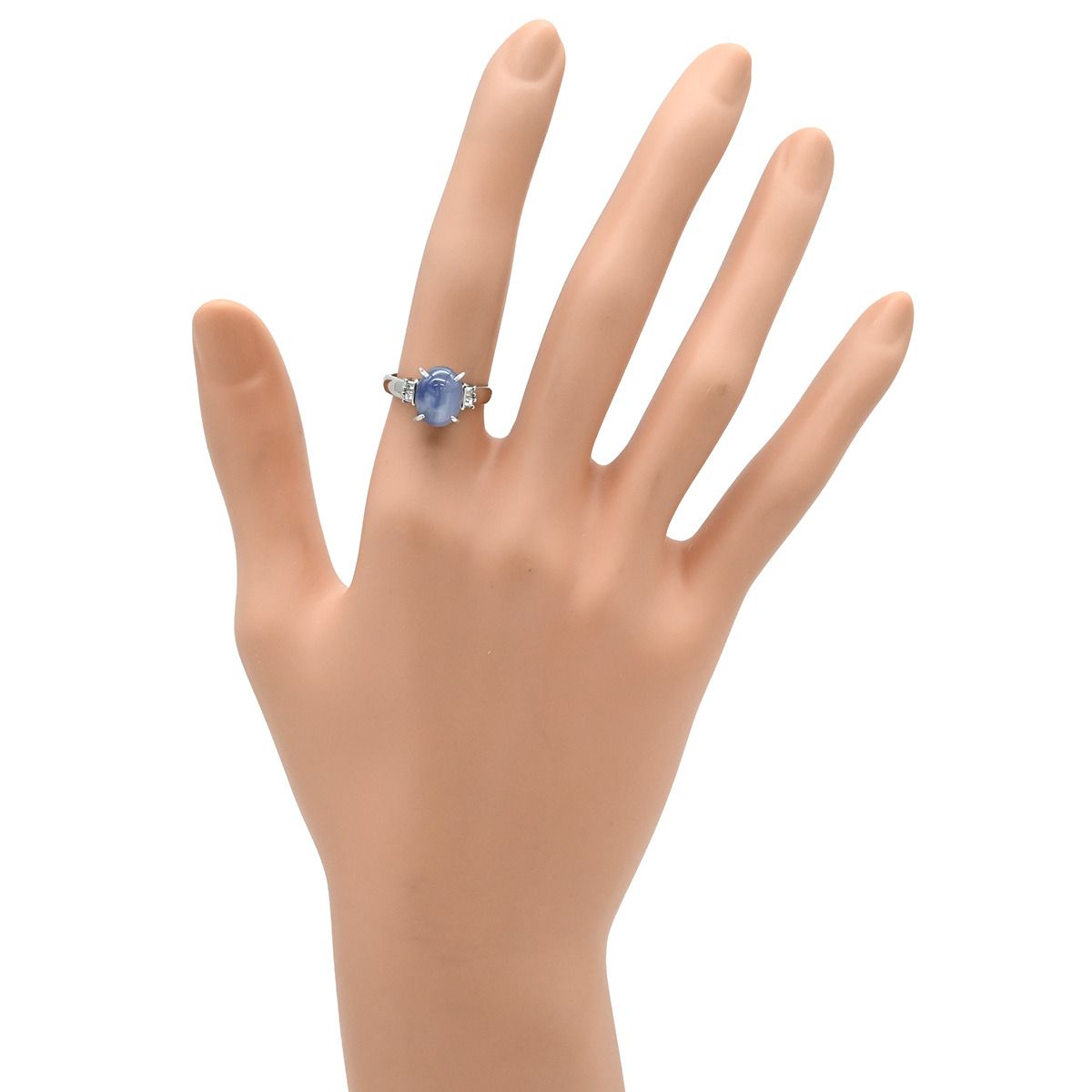 リング 指輪 スターサファイア 4.73ct ダイヤ 0.13ct ブルー×プラチナ