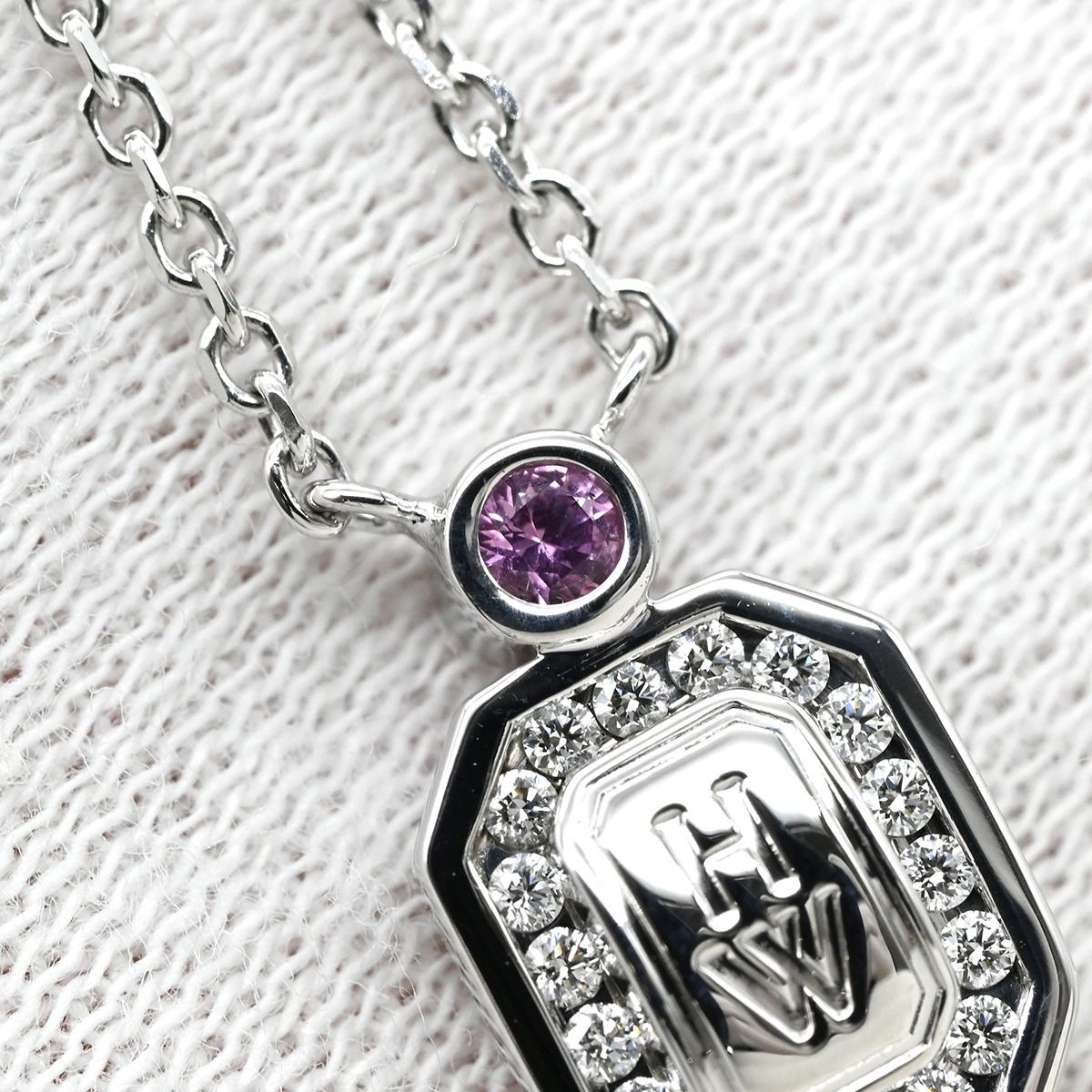 ハリーウィンストン Harry Winston ネックレス HWロゴ ペンダント 