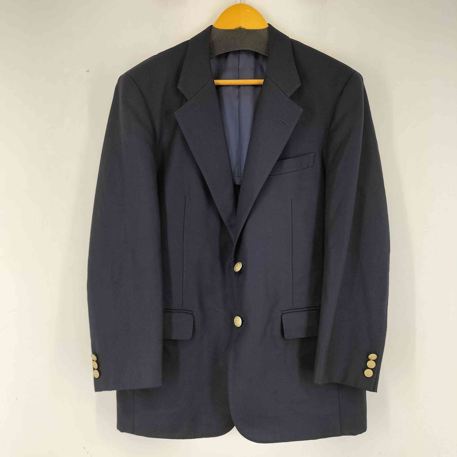 ユーズドフルギ USED古着 金ボタン 紺ブレ 2タックスラックスパンツ