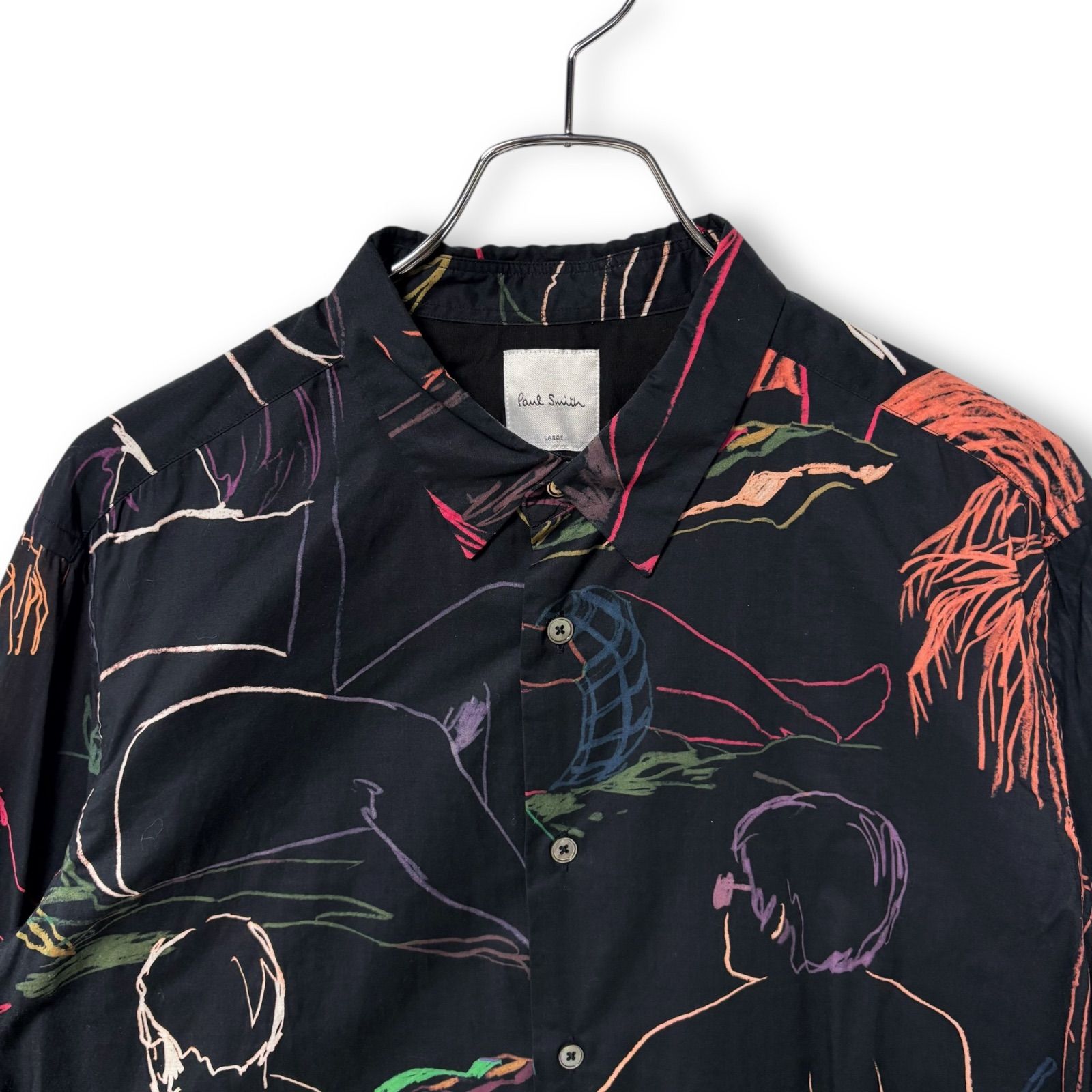 Paul Smith ポールスミス 現行タグ 長袖 総柄シャツ ビーチスケッチ 