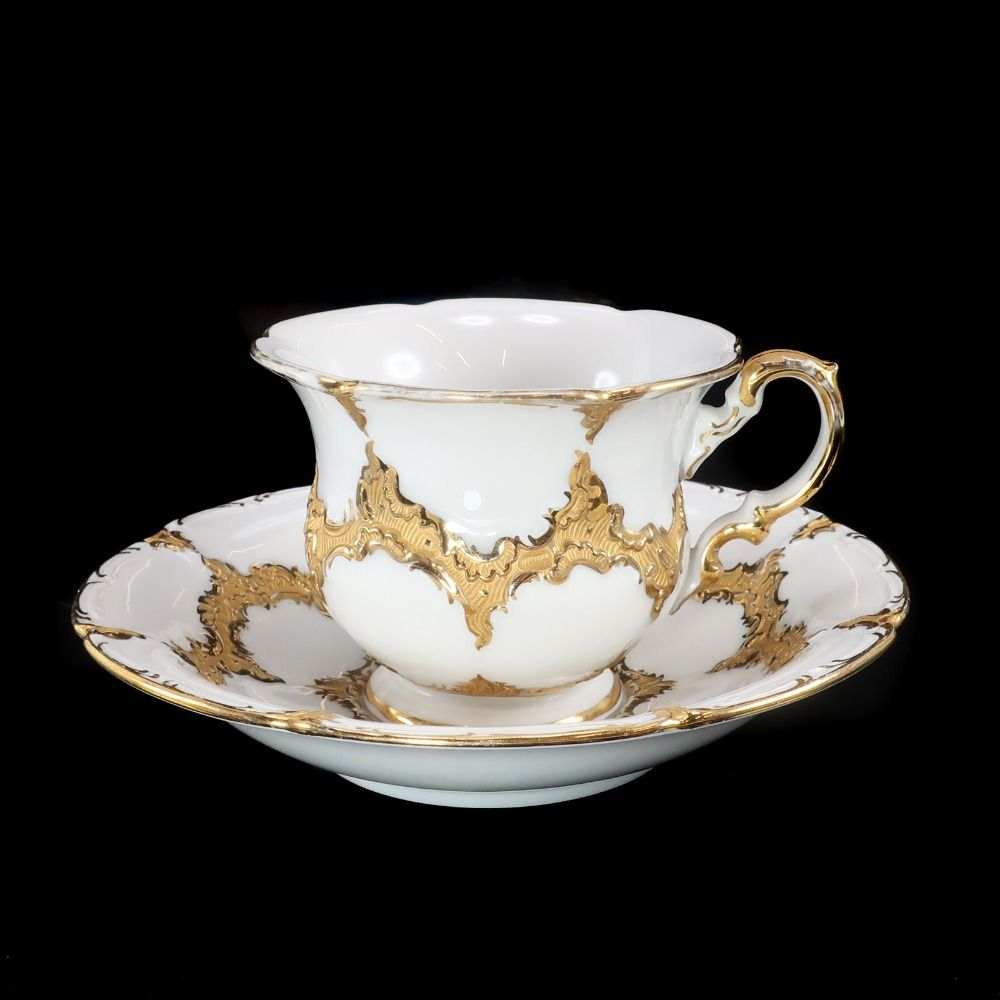 Meissen】マイセン Bフォーム グランツゴールド カップ＆ソーサー 1客