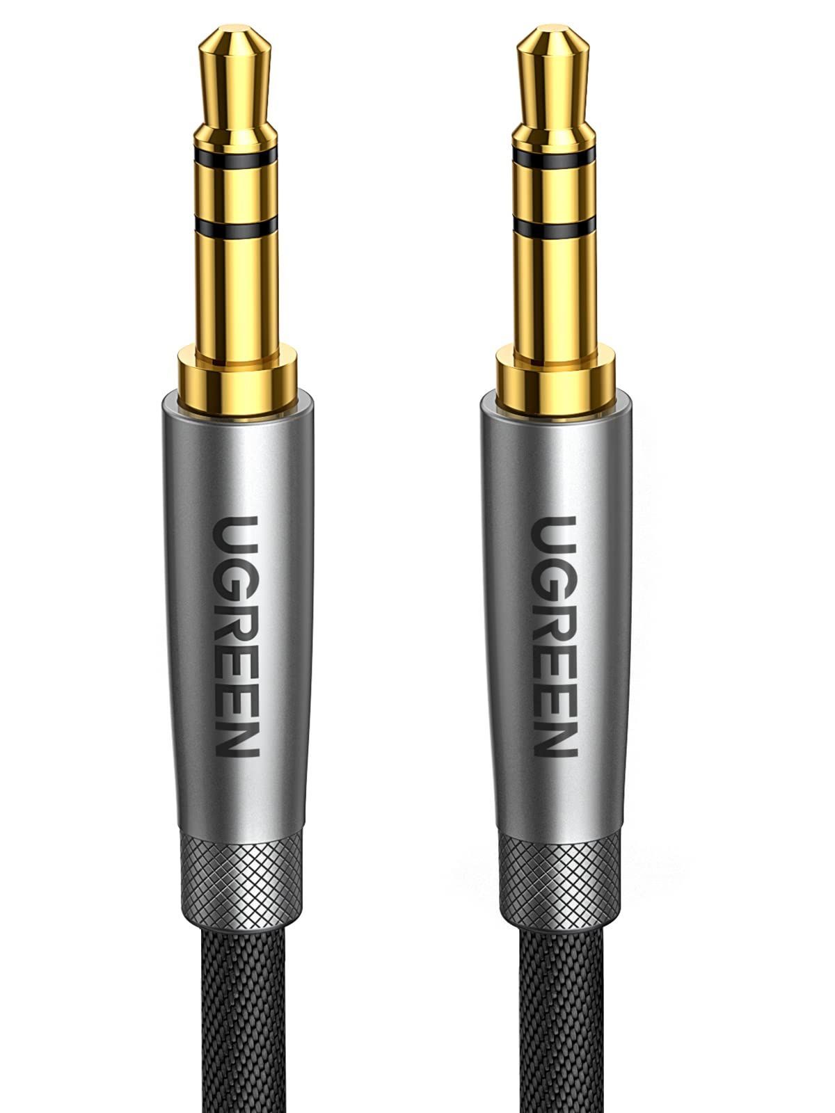 UGREEN Audio Cable 3.5mm Male to Male Aux Cable Stereo Mini Plug 3-Prong/TRS Audio Cable High Durability 24K Gold Plated Plug Compatible with Headphones/Speakers/Cars/PC/MP3/Smartphones