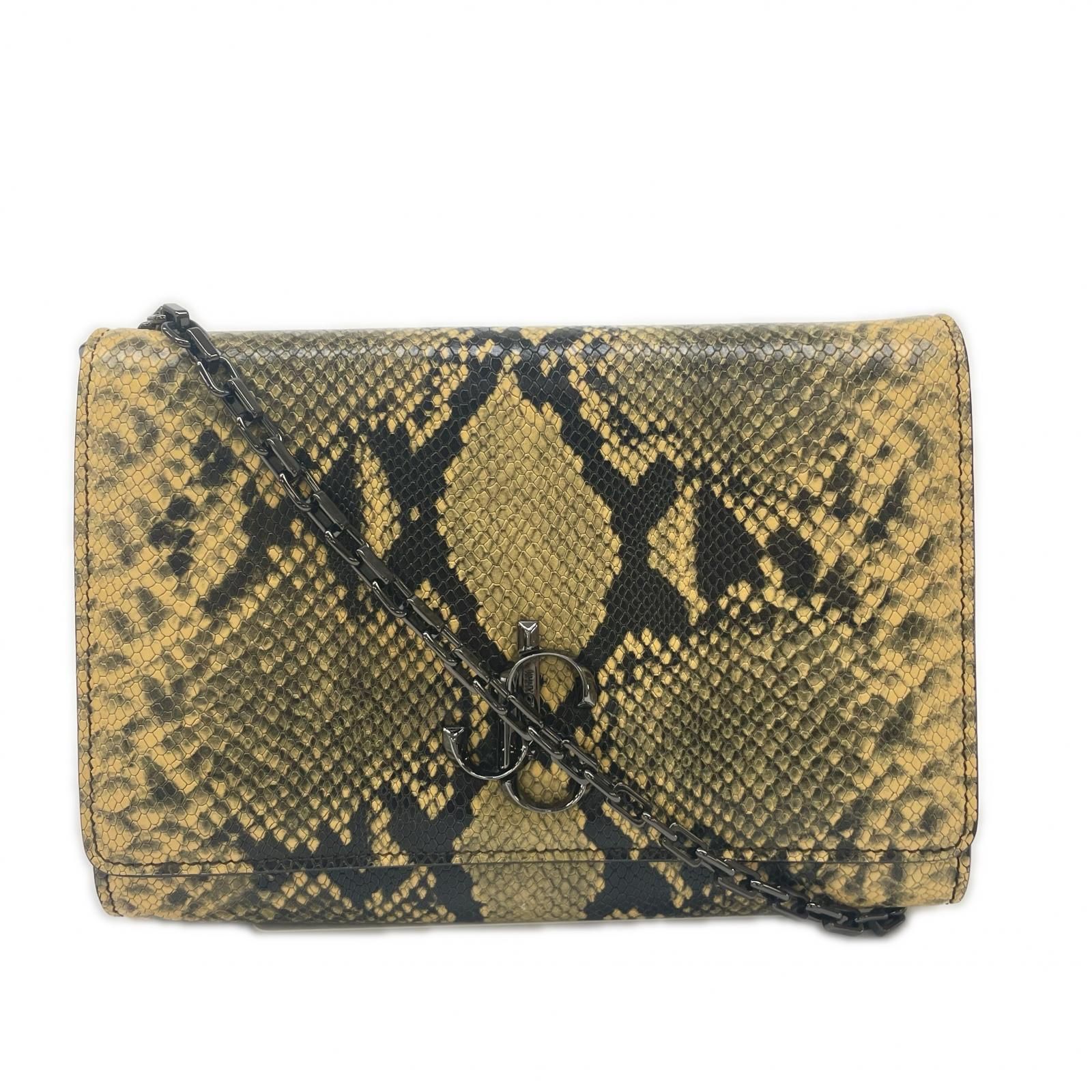 JIMMY CHOO ジミーチュウ ショルダーバッグ パイソン イエロー