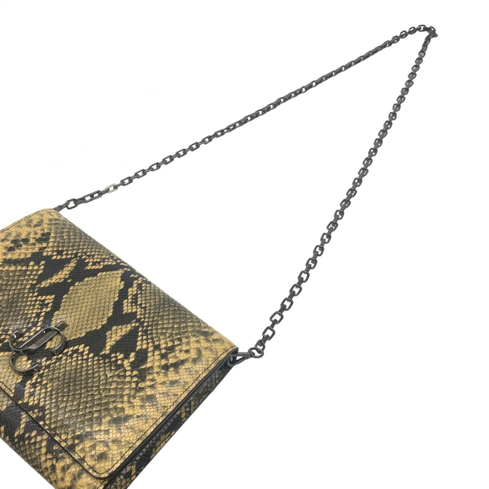 JIMMY CHOO ジミーチュウ ショルダーバッグ パイソン イエロー