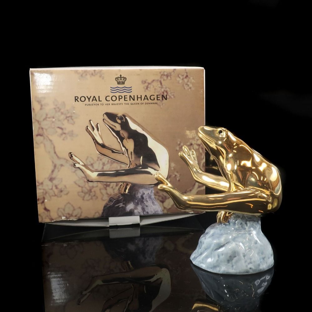 【Royal Copenhagen】ロイヤルコペンハーゲン 幸運のカエル ( Good Luck Frogs ) No.555 _ 置物 オブジェ