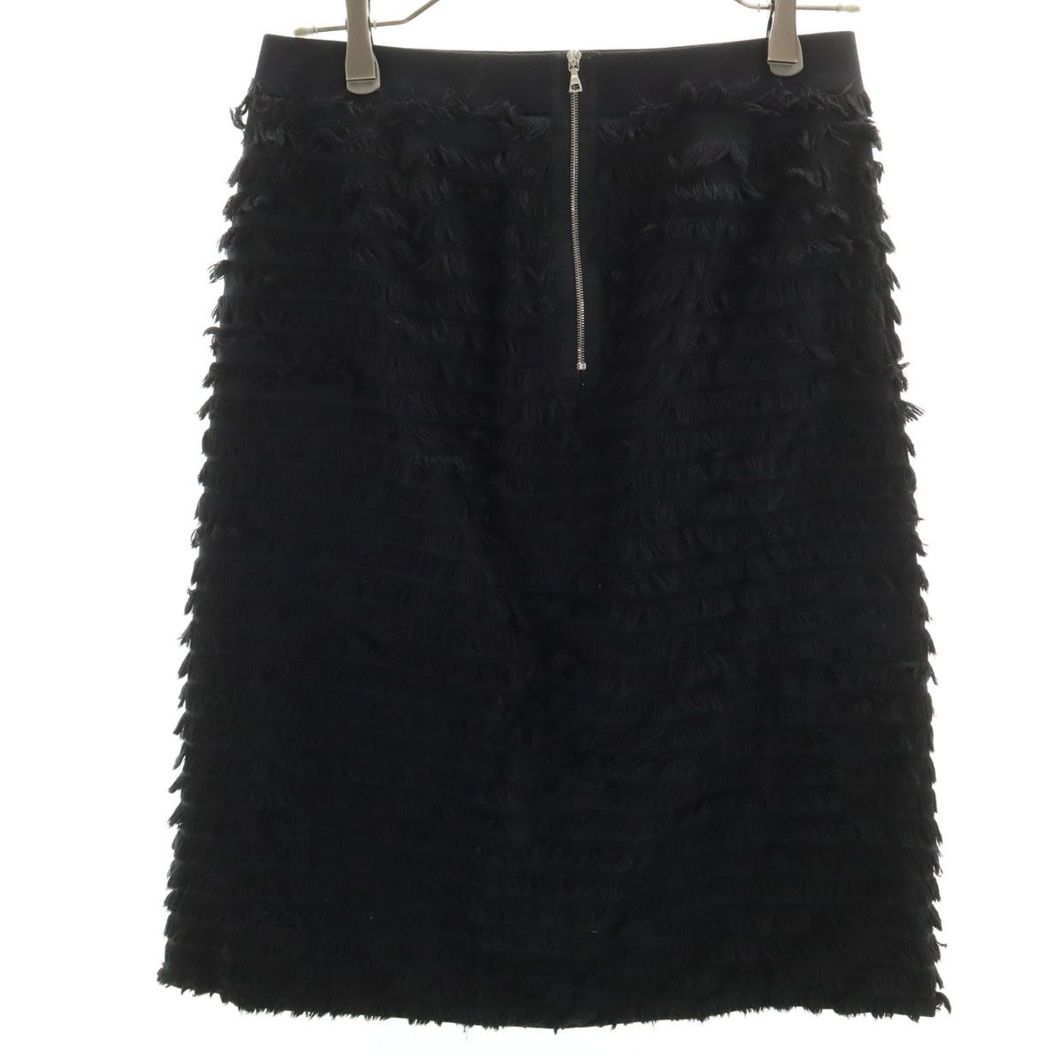 Drawer ドゥロワー 日本製 ミディ丈 フリンジ 台形 スカート 36