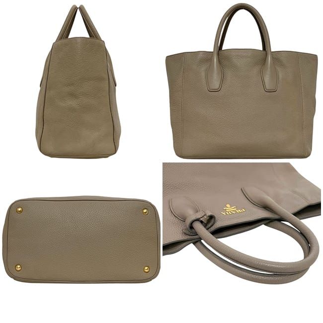 プラダ トートバッグ ベージュ BN2694 美品 レザー 中古 204 - メルカリ