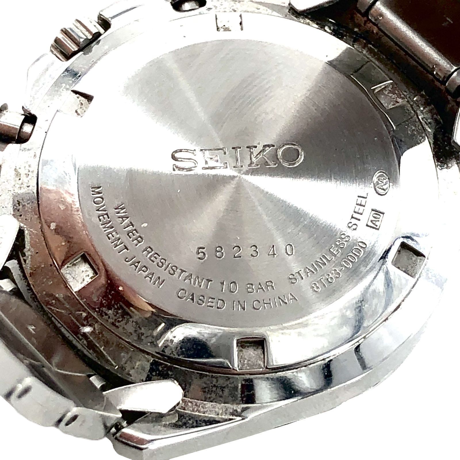 SEIKO セイコー 8T63-00D0 クロノグラフ デイト SS/QZ グリーン文字盤 