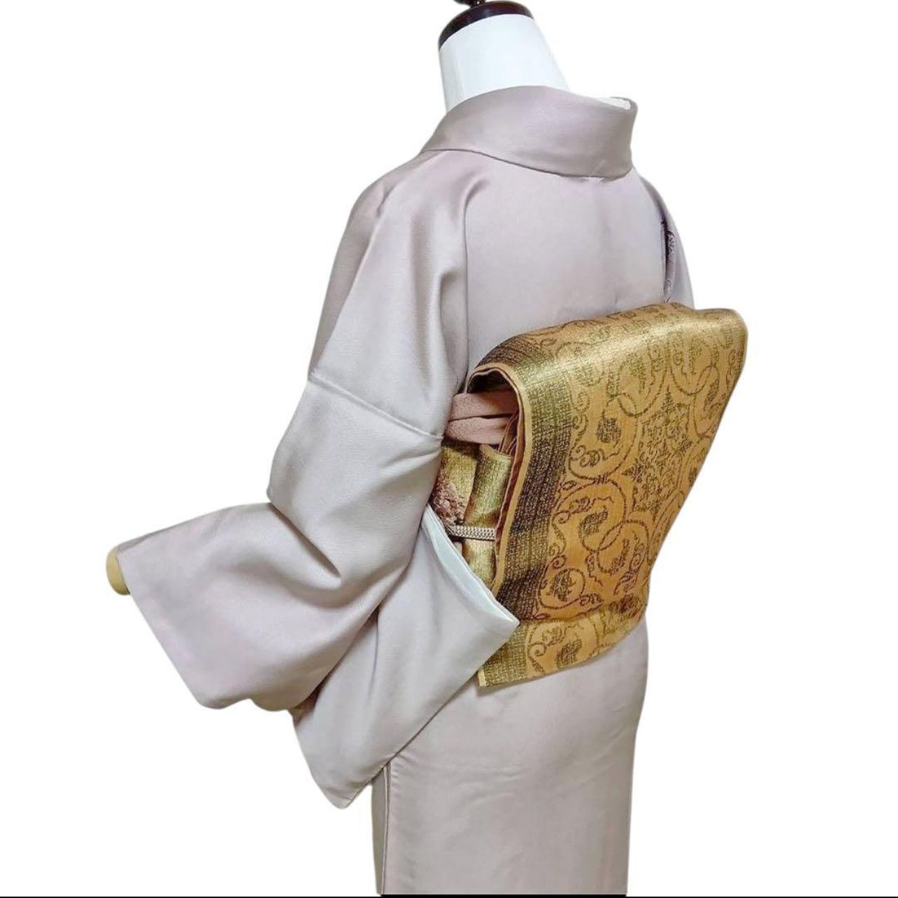 専用品 正絹 友禅訪問着 フルセット ときねず色 金袋帯 上品フォーマル