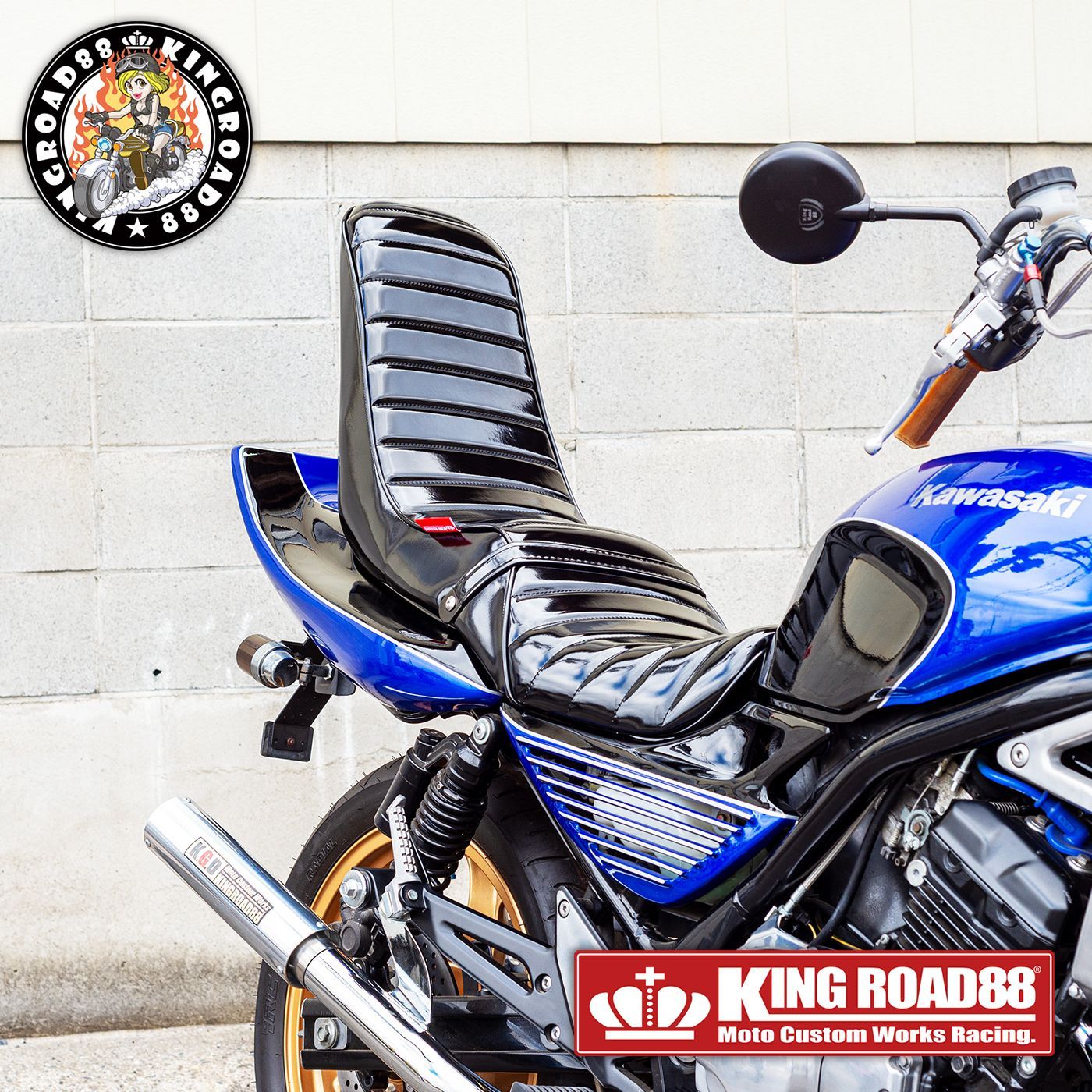 カワサキ バリオスII型 ZR250B KingRoad88 3段シート エナメル