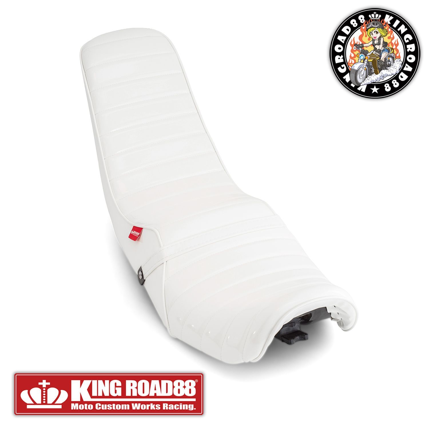 カワサキ　バリオス2 シート　3段シート　白 カワサキ バリオス2 ZR250B KingRoad88 ロングシート エナメル