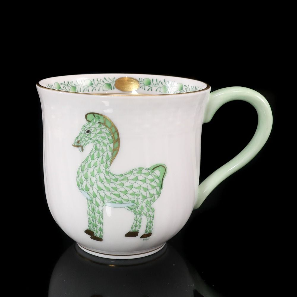 HEREND】ヘレンド 干支マグカップ 馬 2014年 ミッドマグ ポーセリン _