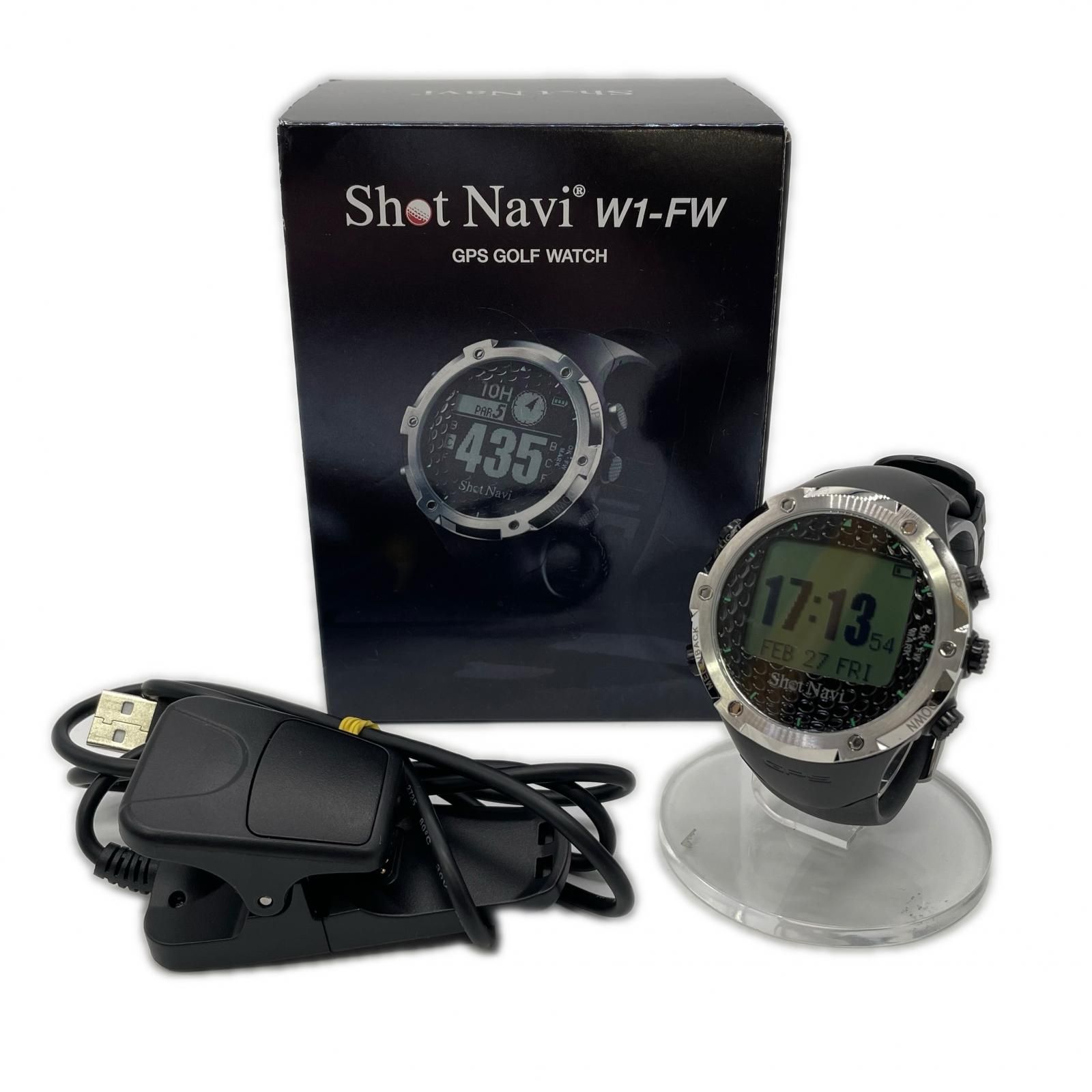 中古 ショットナビ ShotNavi ゴルフナビ ブラック W1-FW GPS 腕時計型