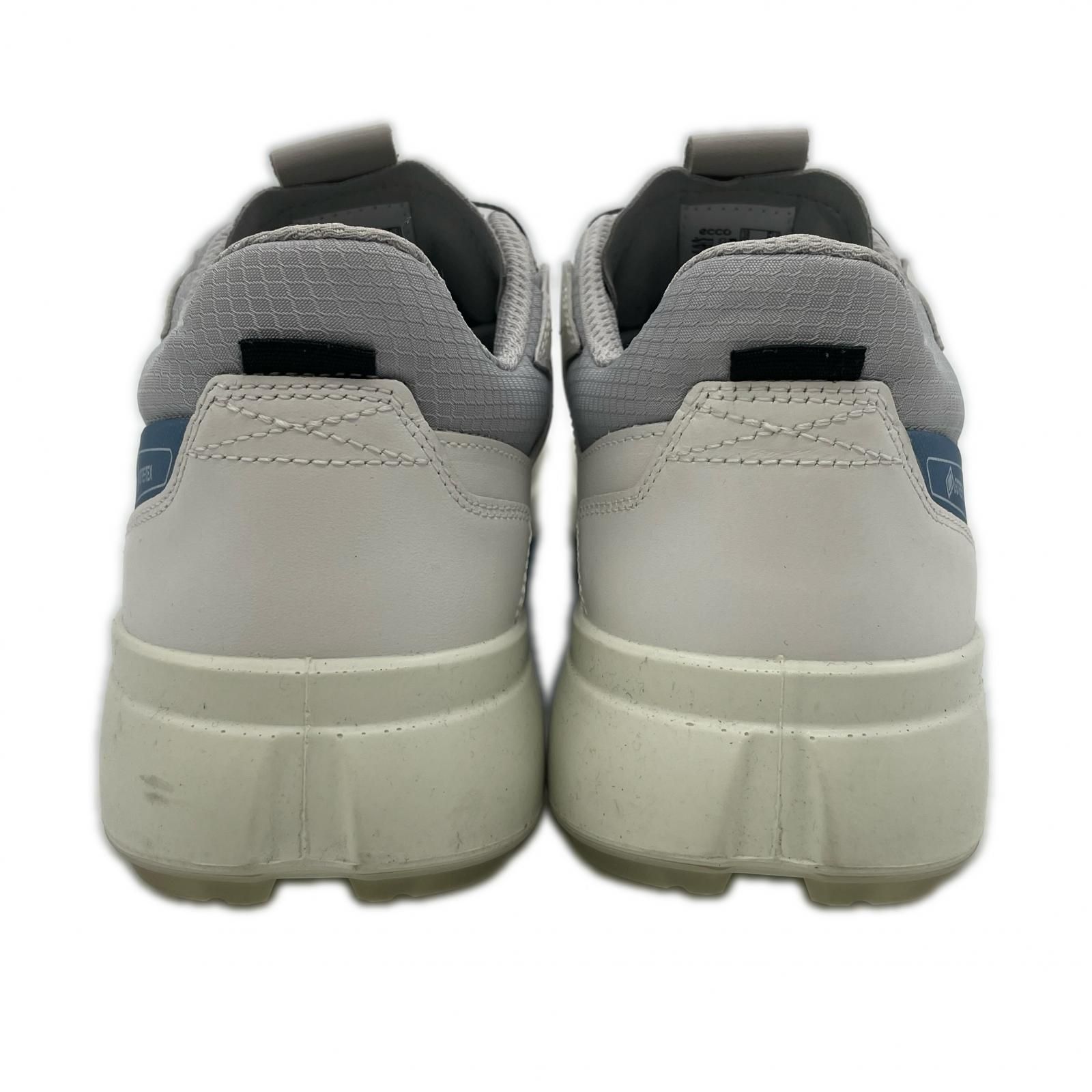 中古 エコー ecco ゴルフシューズ 24.5cm ホワイト×ブルー バイオム
