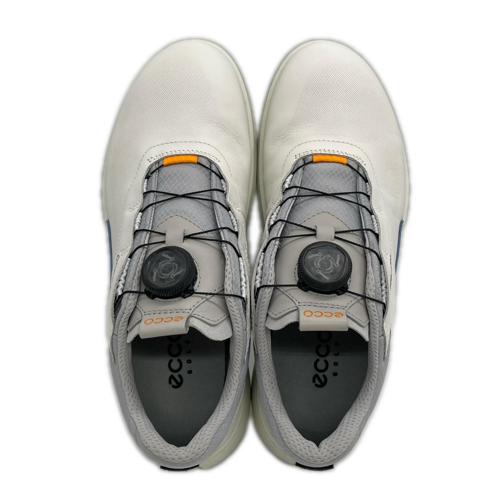 中古 エコー ecco ゴルフシューズ 24.5cm ホワイト×ブルー バイオム