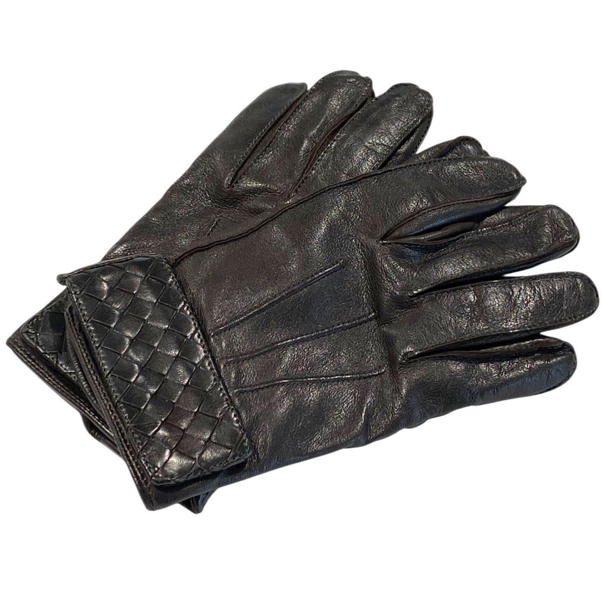 BOTTEGA VENETA イントレチャートレザーグローブ手袋 8069000142464