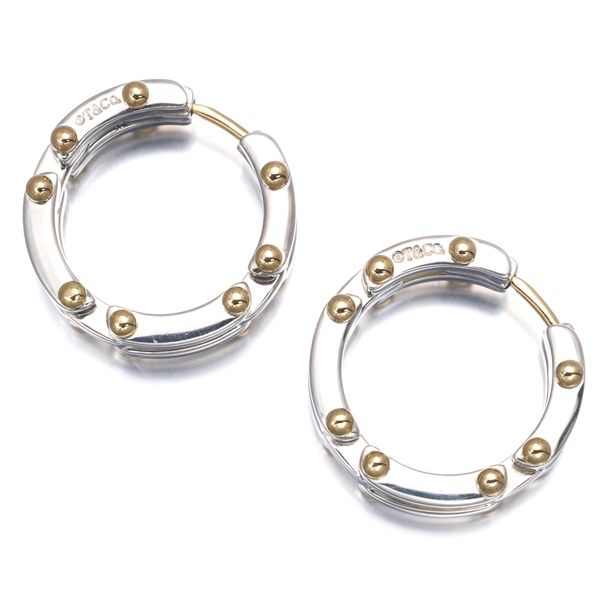 ティファニー ピアス ゲート リンク フープ シルバー 925/K18YG