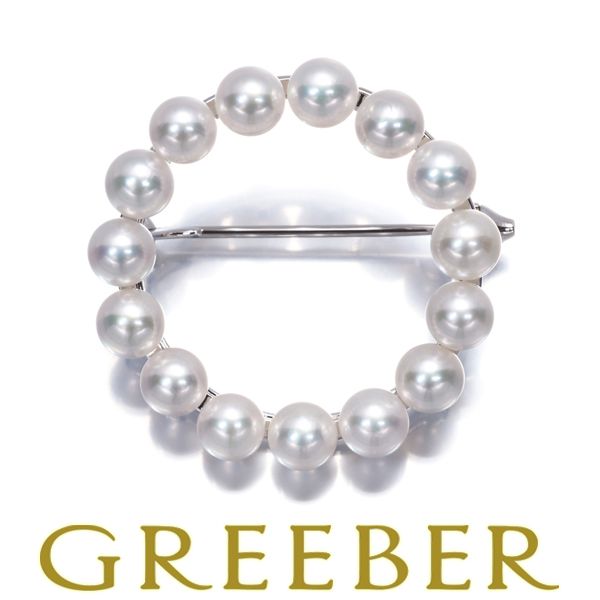 ミキモト ブローチ ベビーパール 真珠 4.3mm サークル シルバー