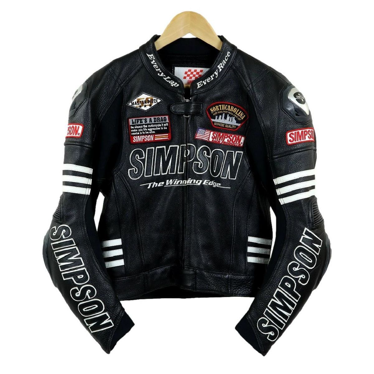 S3745】【極美品】【MFJ公認モデル】SIMPSON シンプソン レザーツナギ