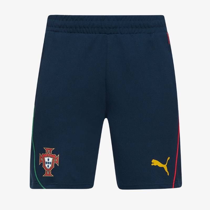 【送料無料・匿名配送】PUMA プーマ ポルトガル代表 2025 公式 カジュアル ショーツ 青黄 新品 正規品 日本未発売 コットン混合 ロナウド着用