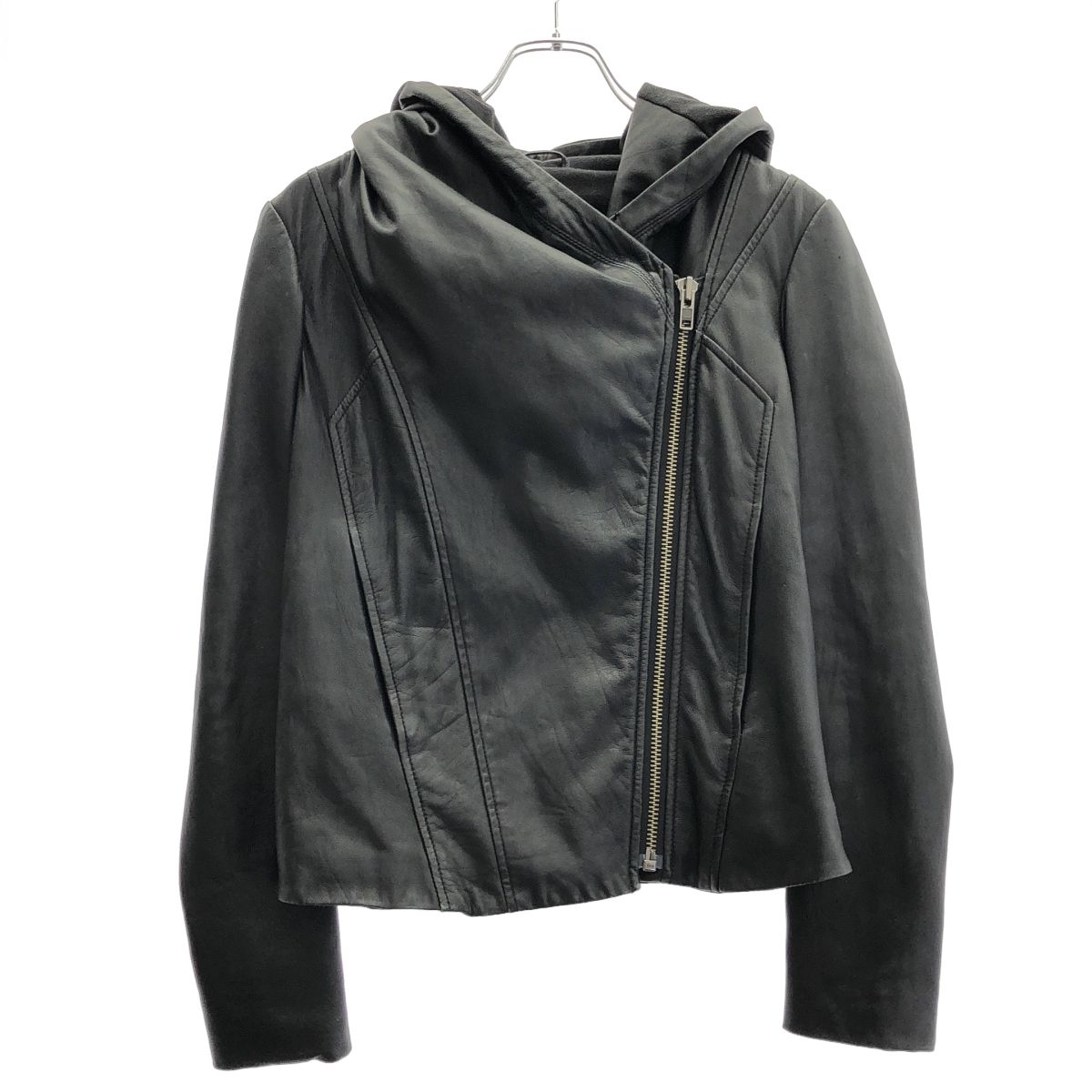HELMUT LANG ヘルムート ラング HOODED LTH JK WASHED LEATHER