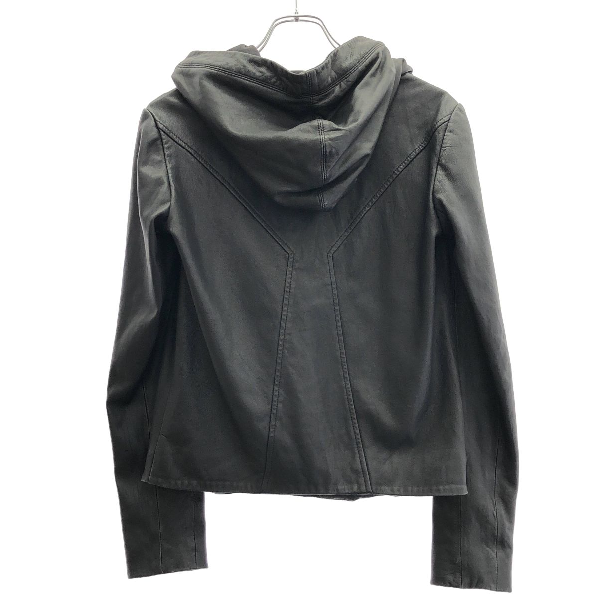 HELMUT LANG ヘルムート ラング HOODED LTH JK WASHED LEATHER