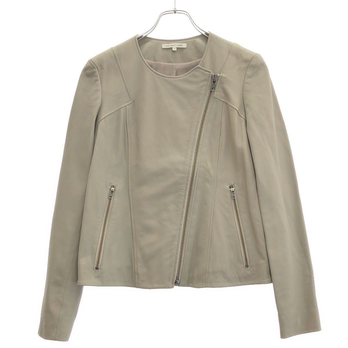 HELMUT LANG ヘルムート ラング COLLARLESS WASHD LMBSKIN レザー 