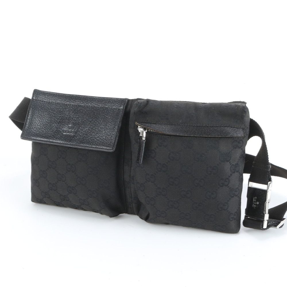 美品 グッチ GGキャンバス 28566 レザー 2WAY ボディバッグ 斜め掛け