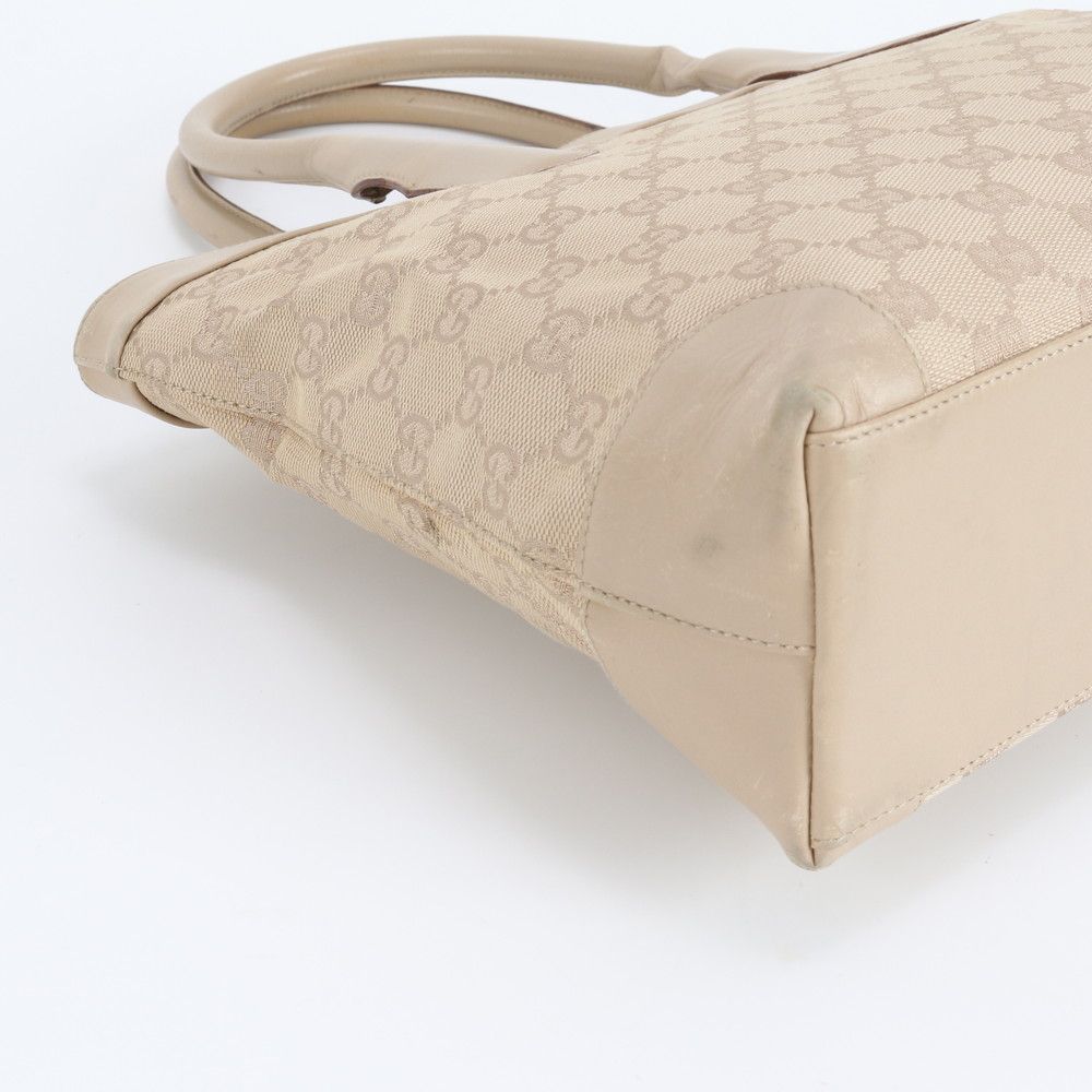 グッチ GGキャンバス ベージュ 33890 レザー トート バッグ 肩掛け