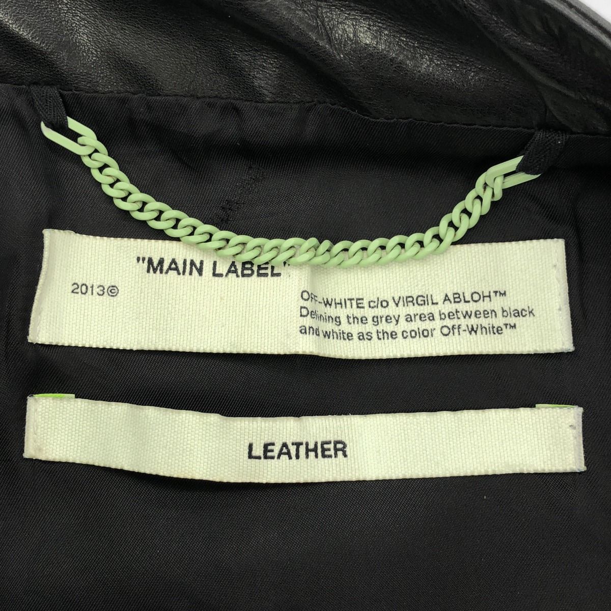 OFF-WHITE オフホワイト 19AW SCAFFOLDING LEATHER BIKER JACKET