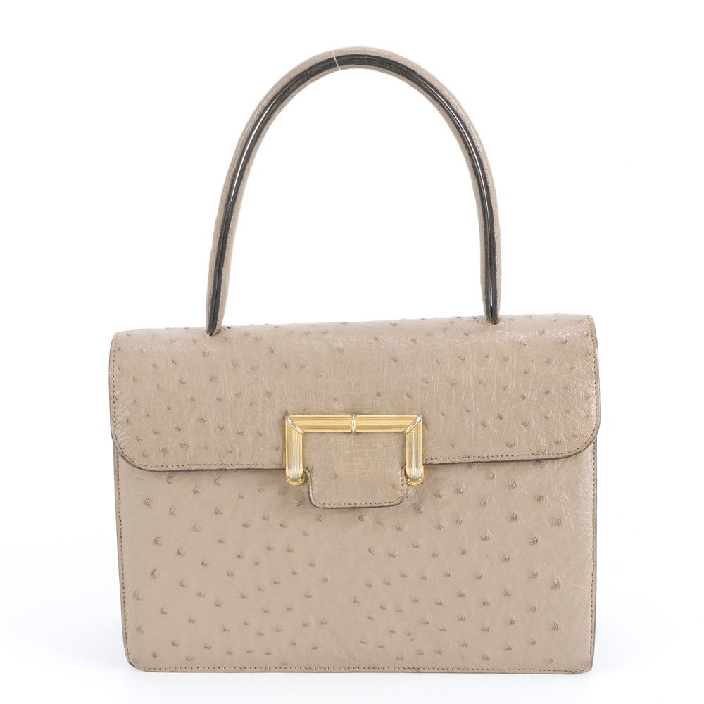 美品 クリスチャンディオール トップハンドル オーストリッチ レザー