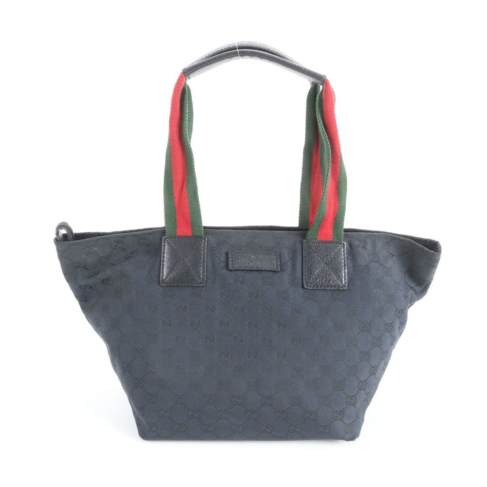 美品 グッチ GGキャンバス シェリー ライン 131230 レザー トート