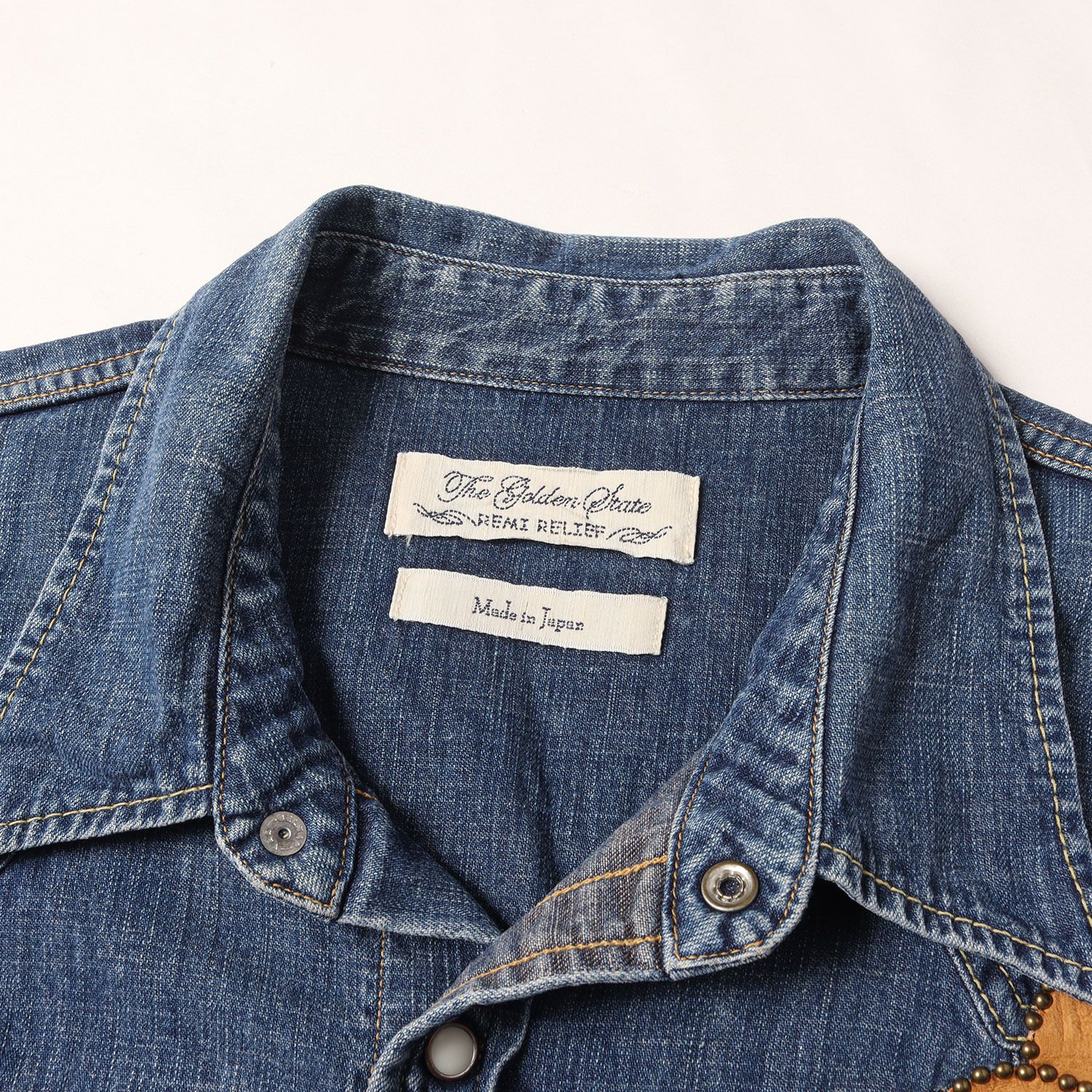 美品】REMI RELIEF レミレリーフ シャツ インディゴ サイズ:XL 